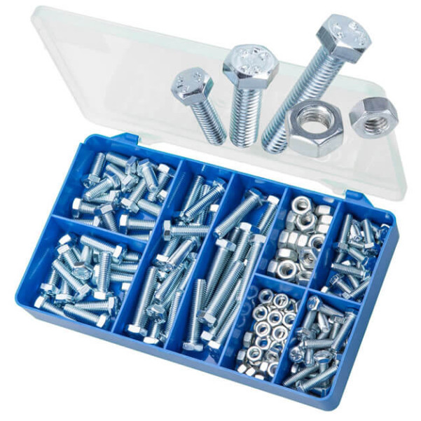 Torres HAK11 - 150 PCE Mild Steel Hex Bolt & Nuts Kit Screws Torres HAK11 - 150 PCE Mild Steel Hex Bolt & Nuts Kit Screws
