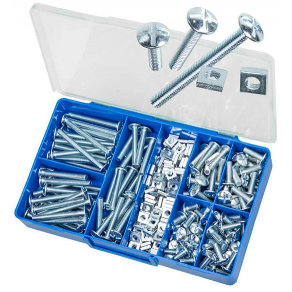 Torres HAK17 - 300 PCE Gutter Bolts & Square Pressed Nuts Kit Screws