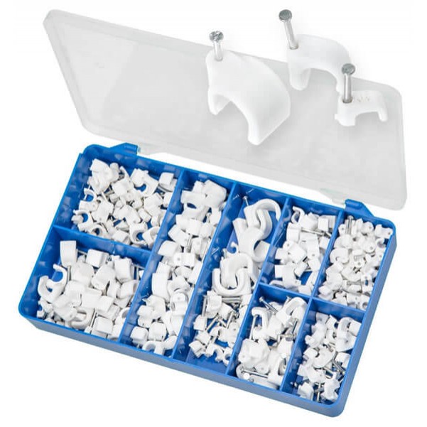Torres HAK33 - 250 PCE Cable Clips Square and Round Kit Screws