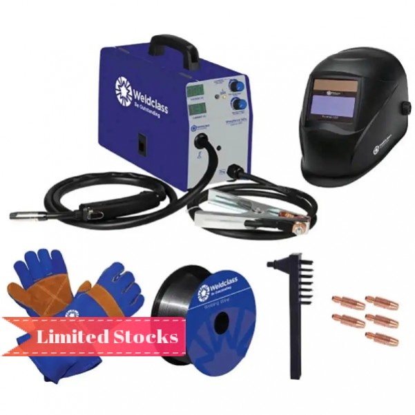 Weldclass WC-131GLHK - Weldforce 131GL Gasless 130Amp MIG Welder Starter Kit Bundle Mig