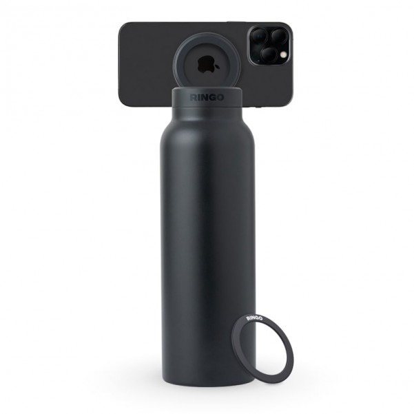 Ringo All-in-One Water Bottle with Magnetic Phone Mount - Orange 950ml (32oz) Accessories for Smartphones and Tablets