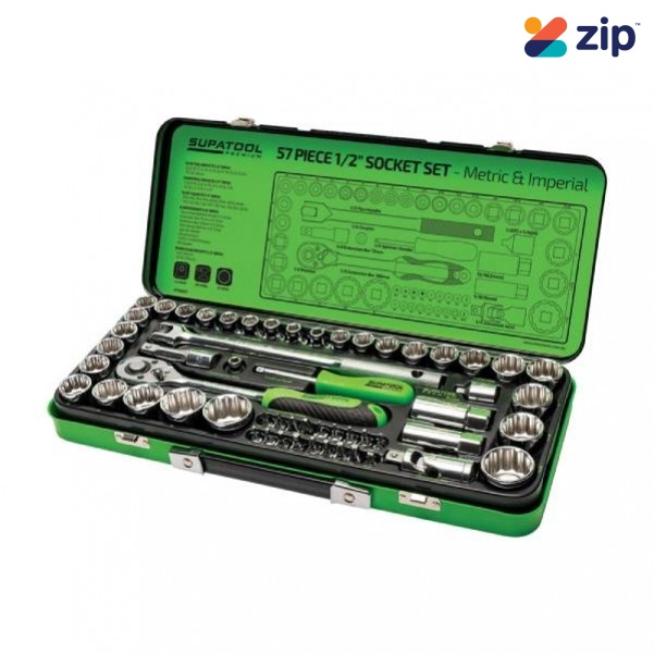 Supatool STP2057 - 57 Piece 1/2" Drive Metric & Imperial Socket Set