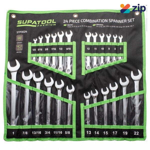 Supatool STP3024 - 24 Piece Metric & Imperial Combination Spanner Set