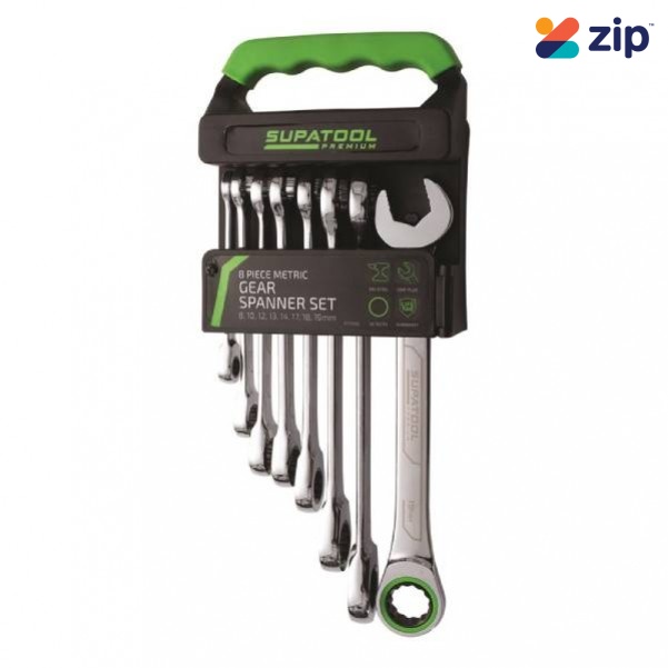 Supatool STP3100 - 8 Piece Metric Single Way Gear Spanner Set