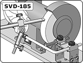 Gouge Jig SVD-185 on bench grinder